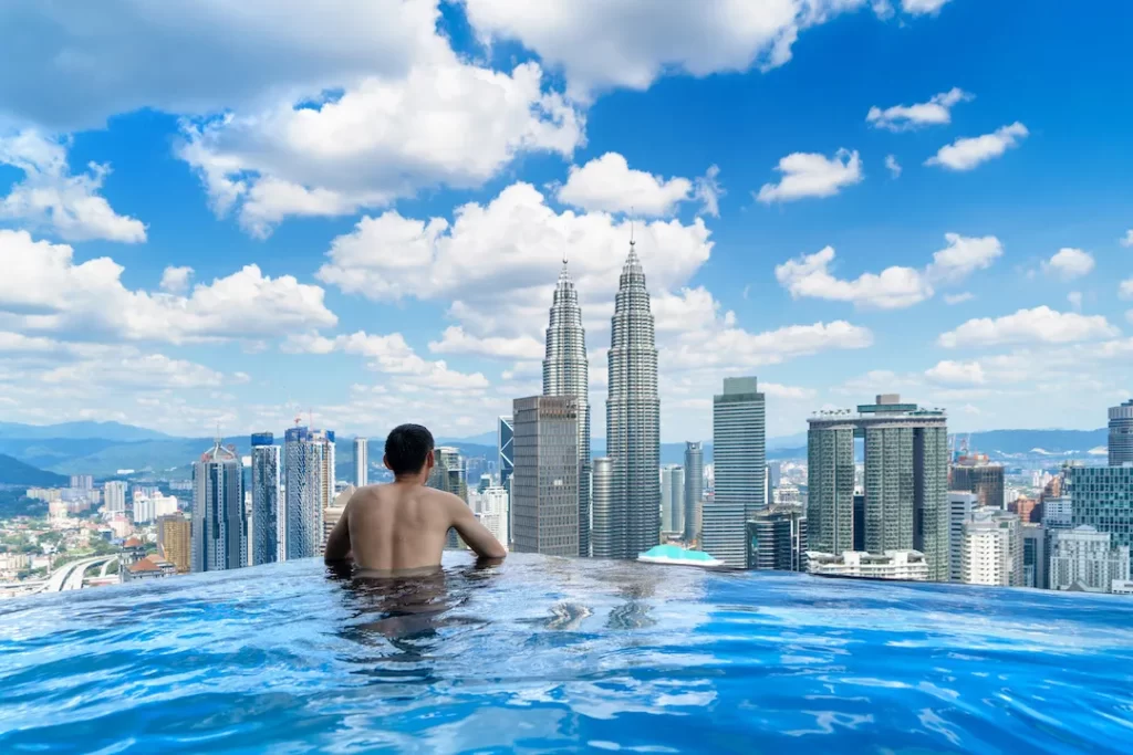 Kuala Lumpur, travel, man, pool